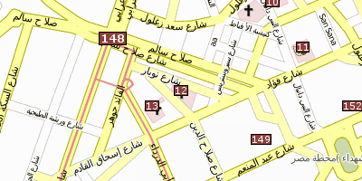 Stadtplan Griechisch-orthodoxe Kathedrale Evangelismos Alexandria